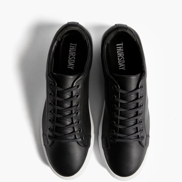 Like New Thursday Boot Company Black and White Leather Sneakers - Picture 3 of 16